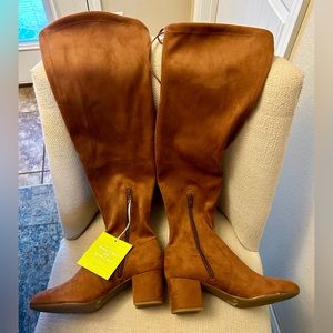 Gianni Bini Over-the-Knee Stretch Calf Boots.  Size 10.  NWOB.